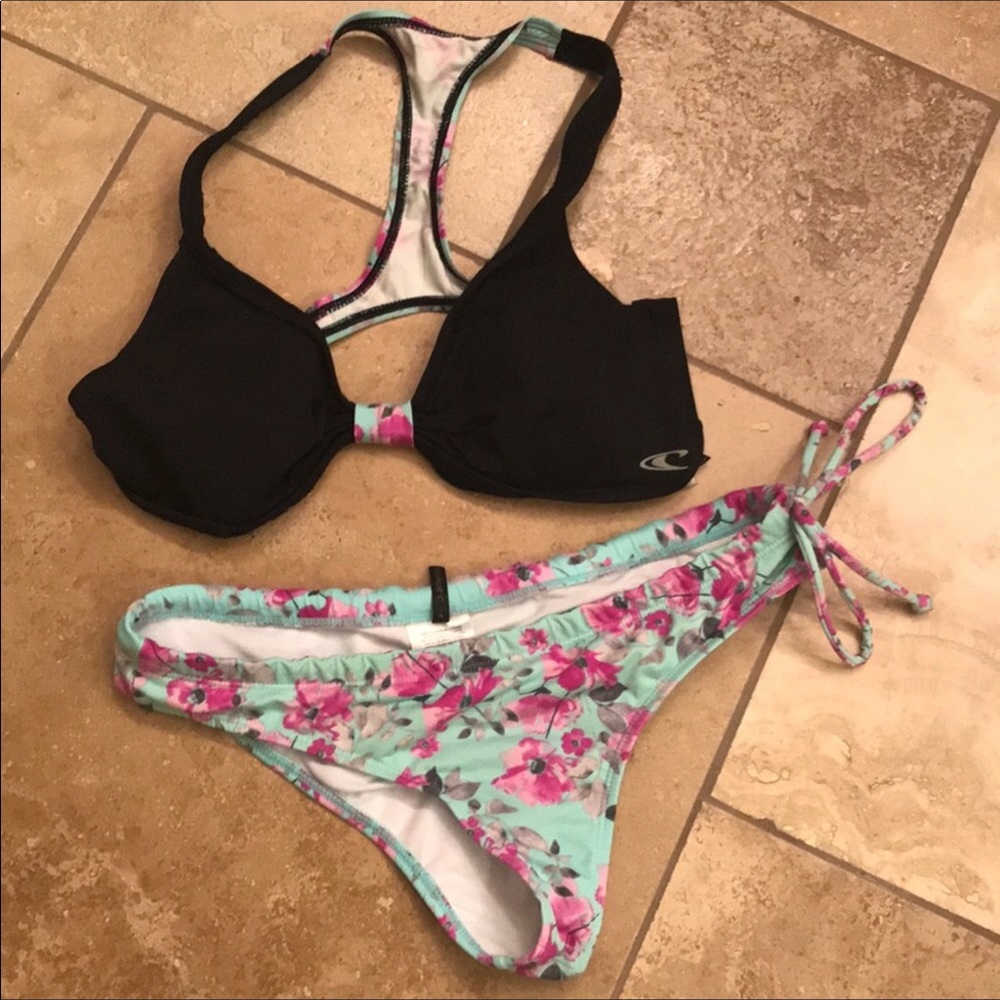 O’Neill pink peony paddle board bikini